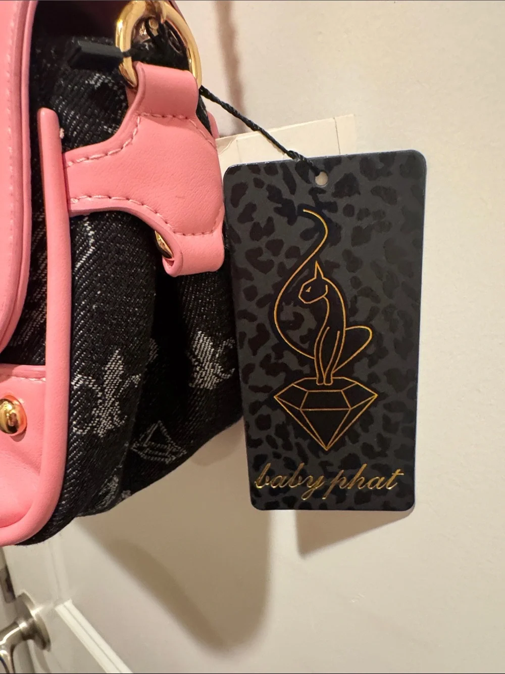 Baby Phat Pink Accent Studded Shoulder Bag